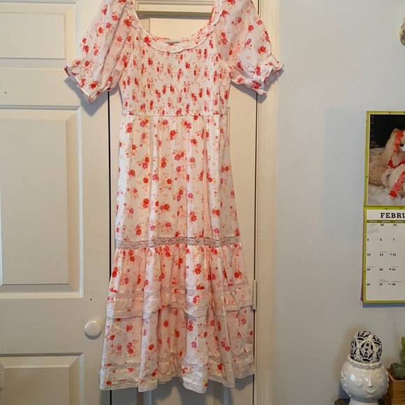LoveShackFancy Dresses & Skirts - LoveShackFancy Target Cosette Smocked Dress White Pink Floral